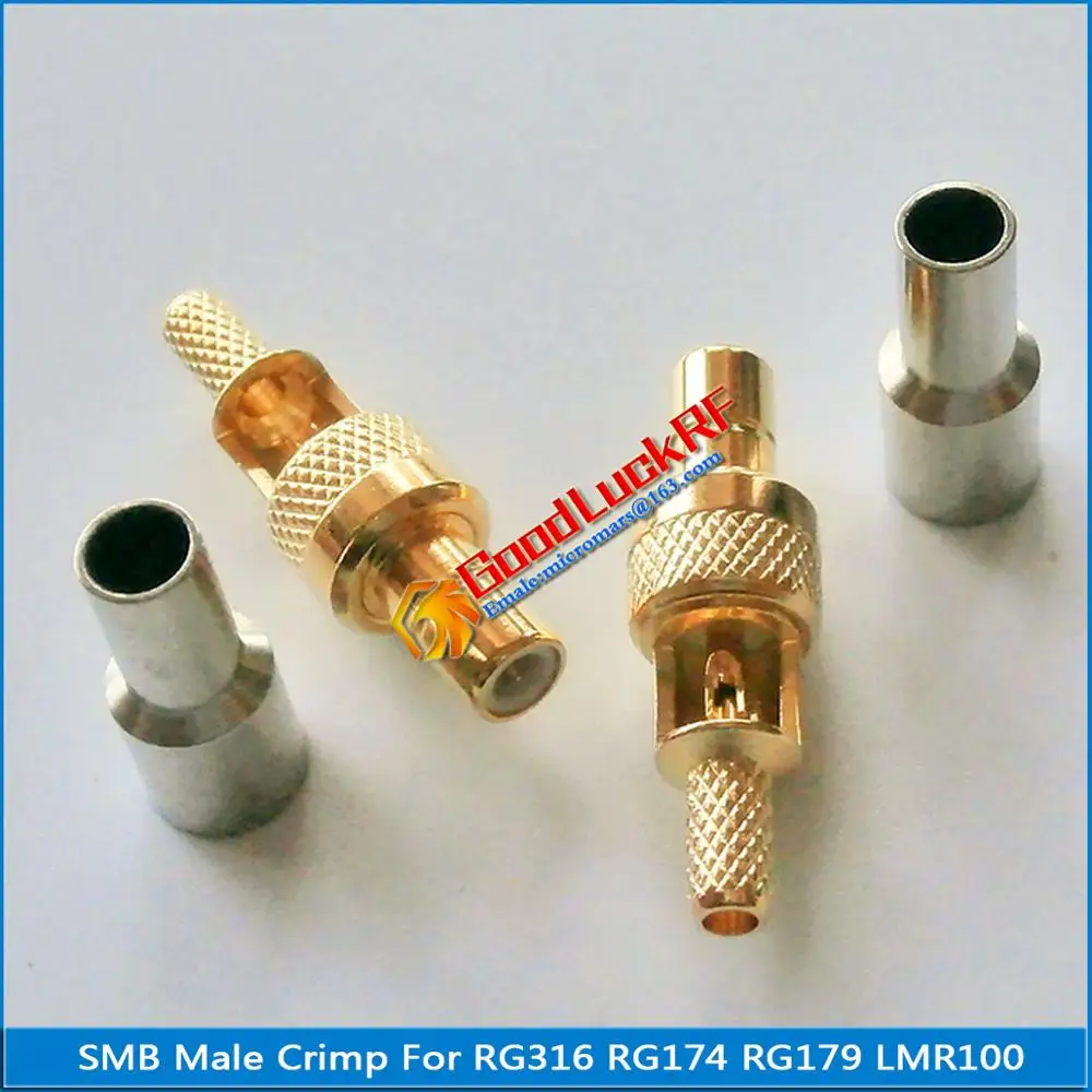 1X Pcs New RF Connector SMB Male Window Jack Crimp for RG316 RG174 RG179 LMR100 Cable Plug Coaxial