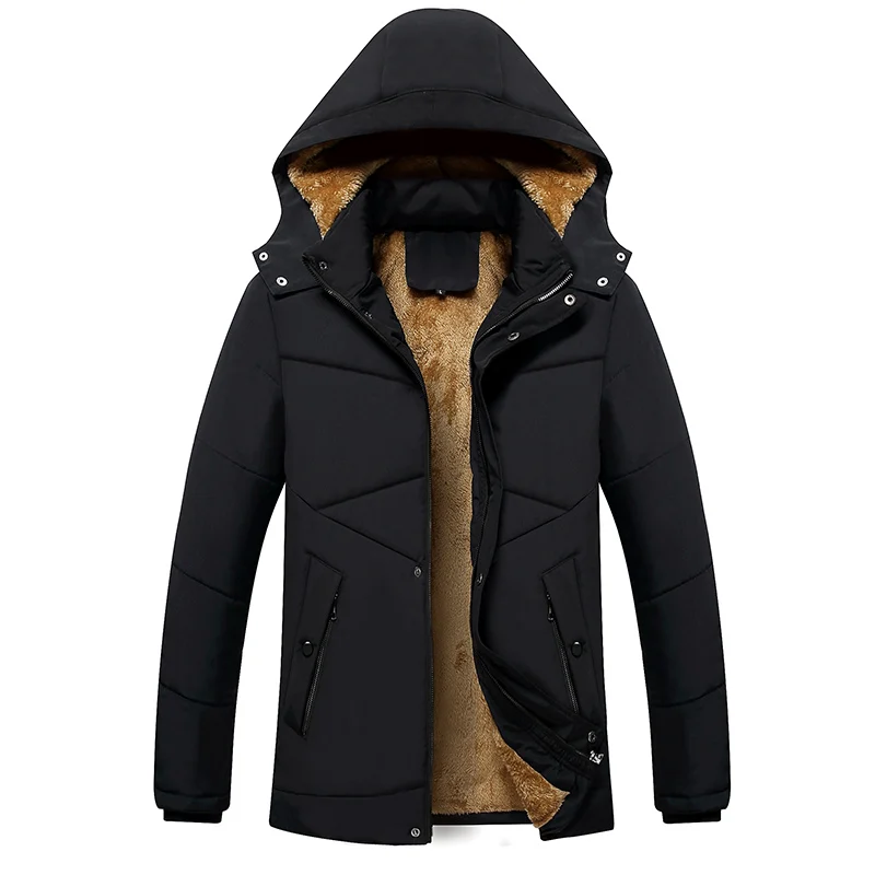 2021 Winter New Warm Thick Fleece Parkas Men Waterproof Hooded Fur Collar Parka Jacket Coat Men Autumn Fashion Casual Parkas Men