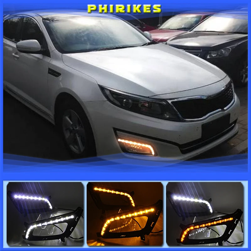 

2pcs Car LED Daytime Running Lights For Kia K5 Optima 2011-2014 DRL Fog Lamp Xenon White day light