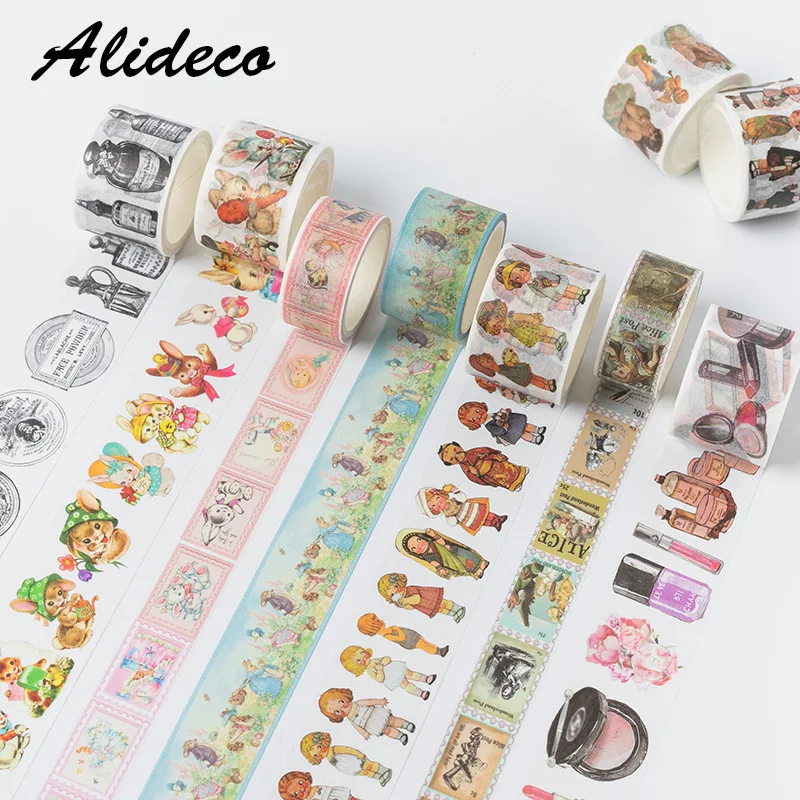 1pcs/1lot  Masking Tapes Easter party animals Decorative Adhesive Scrapbooking DIY Paper Japanese Stickers 5M