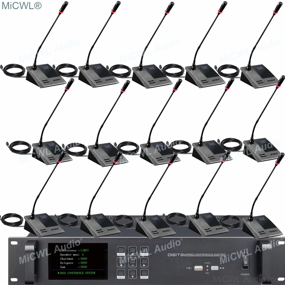 MICWL Classical Meeting Room Conference Microphone System Video Type Built-in speaker 1 President 35 Delegate A450M-A4516