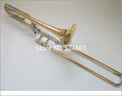 Hot Selling Bach 42GO Tenor Bb/F Trombone Gold copper Professional playing musical instruments with shell and mouthpiece