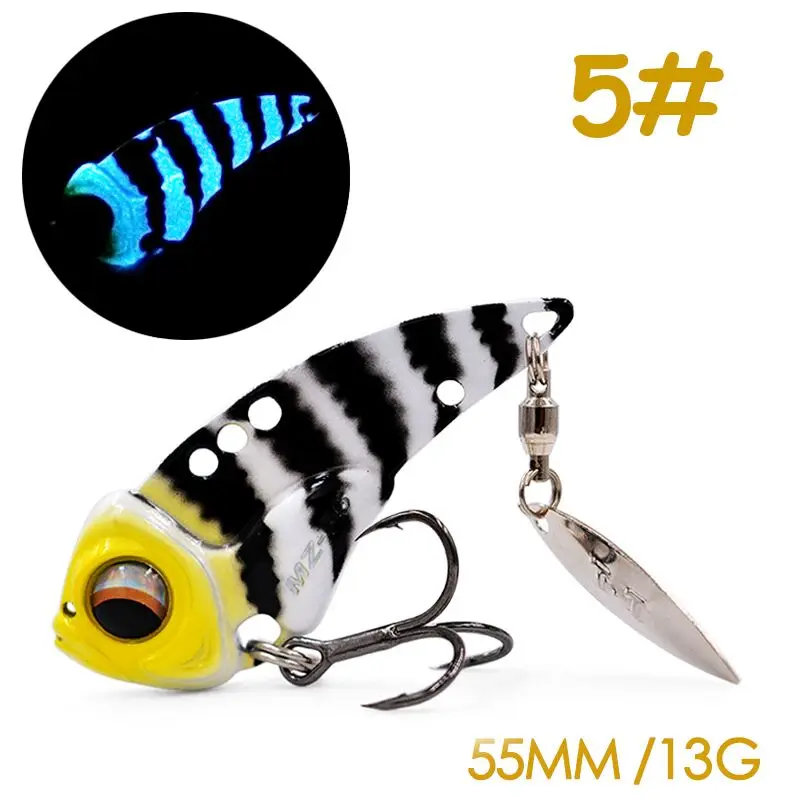 Castfanatic 17g/13g Metal VIB Lures MZ55 Lipless Blade Bait With Tail Jig Spinner Sinking Wobblers Fishing Artificial tackle