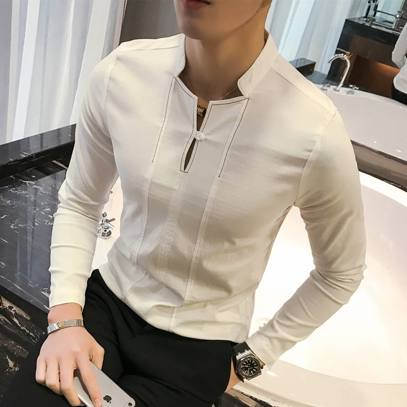 

Retro 2020 Autumn Shirt Man Long Sleeve Shirt Male Self-cultivation Flower Shirt Full Printing Designs Camisa Social Slim Fit