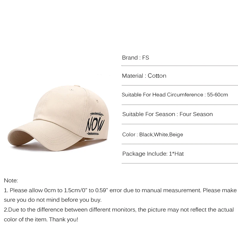 FS 2024 Trendy Black White Beige Women Baseball Cap Cotton Trucker Hats For Men Snapback Hip Hop Caps Gorras Para Hombres