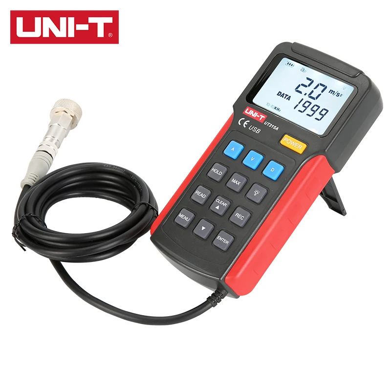 Tester wibracji UNI-T UT315A Wymiary prędkości przyspieszenia Wymiana Automatyczne wyłączanie Wskaźnik niskiego poziomu baterii Utrzymanie danych