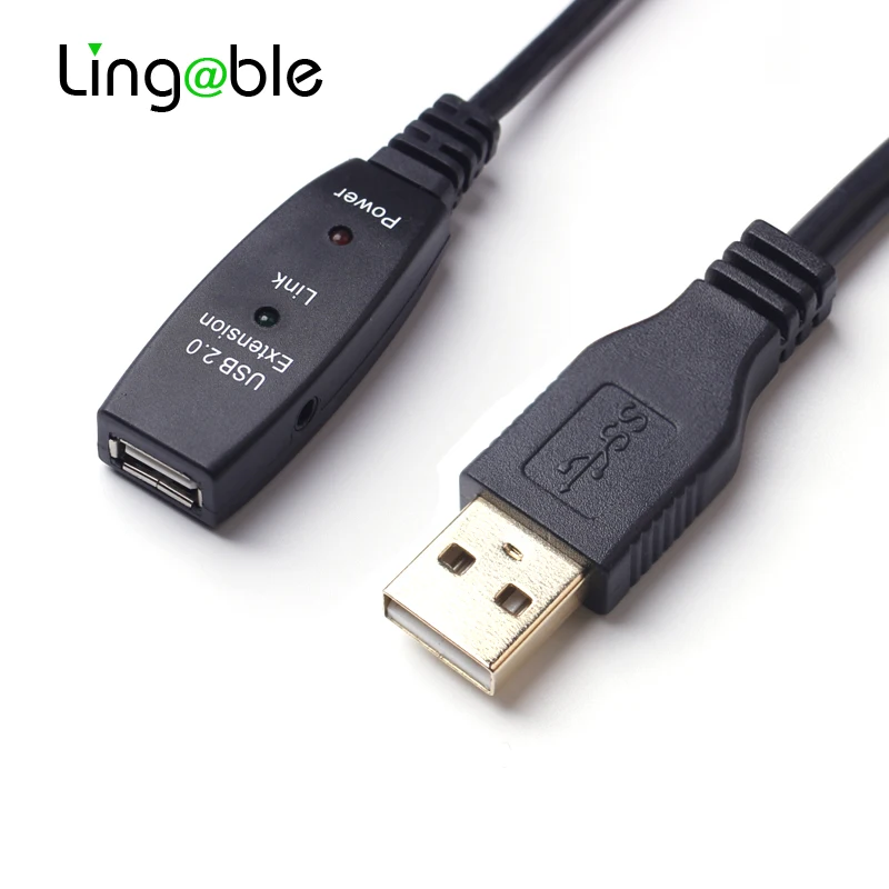 

Lingable USB 2.0 Extension Cable 5M 10M 15M 20M USB2.0 Active Repeater extension cable with usb ports Signal Booster Chipset