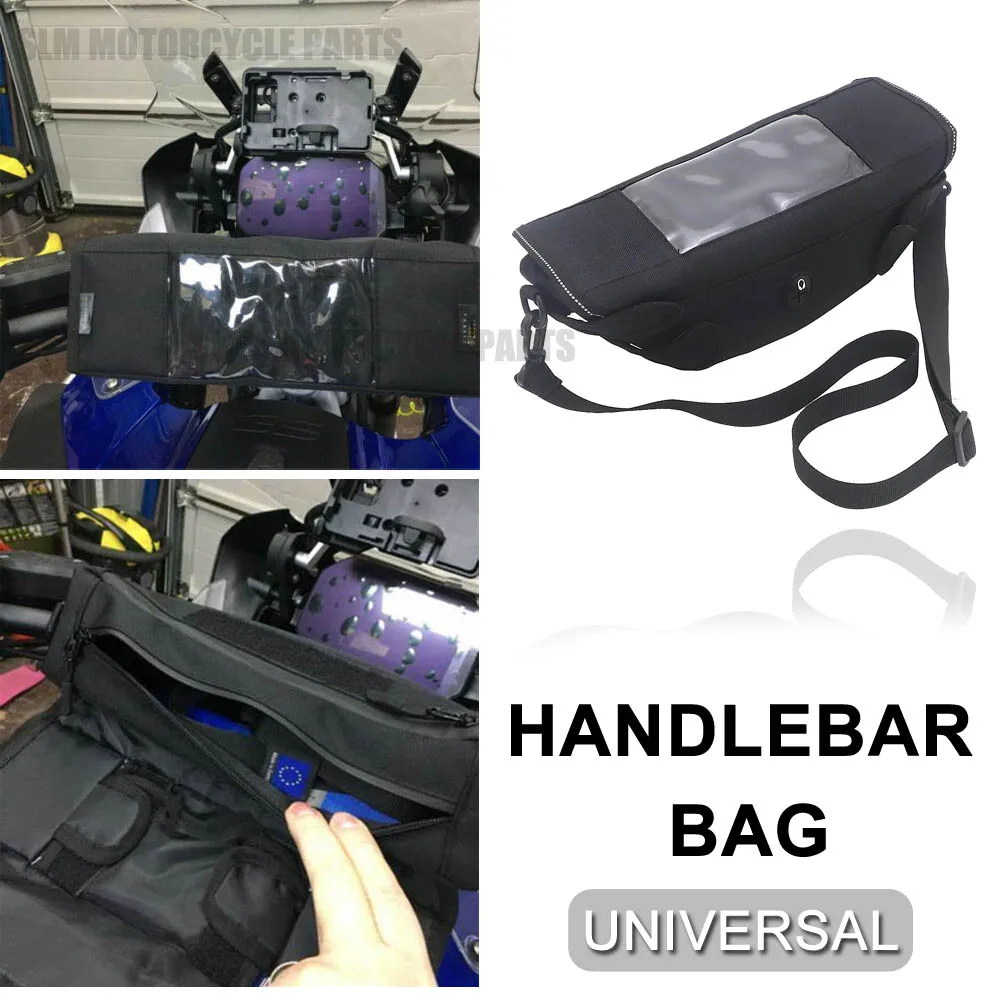 

For Kawasaki Versys 1000 Versys 650 Versys-X 300 Z900RS Black Waterproof Motorcycle Handlebar Bag Travel Navigation Bag