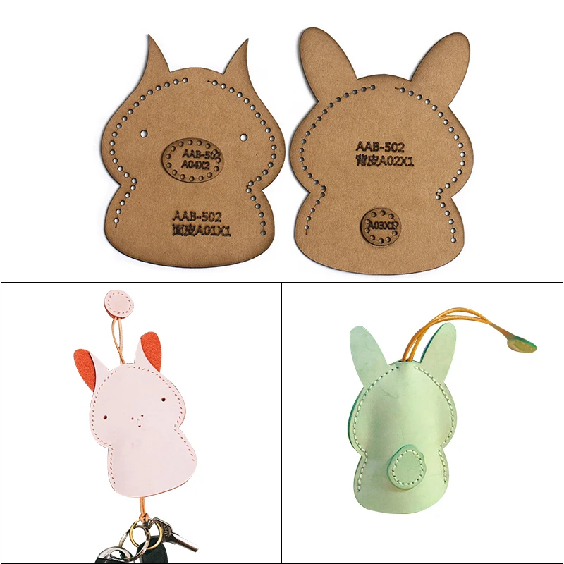 

1Set DIY Kraft Paper Template Fashion Lovely Cartoon Bunny Key Case Leather Craft Pattern DIY Stencil Sewing Pattern 10.5cm*8cm