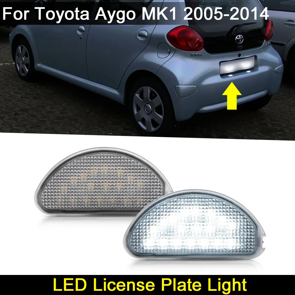 

2 шт. для Toyota Aygo MK1 2005-2014 задний светодиодный светодиод номерной знак свет номерной знак лампа в сборе