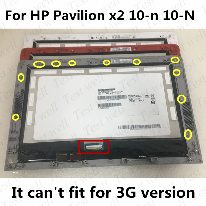 Original For HP Pavilion x2 10-n 10-N Series LCD Displays Screen With Digitizer Touch Screen Assembly B101EAN01.8 TV101VNM-NP1