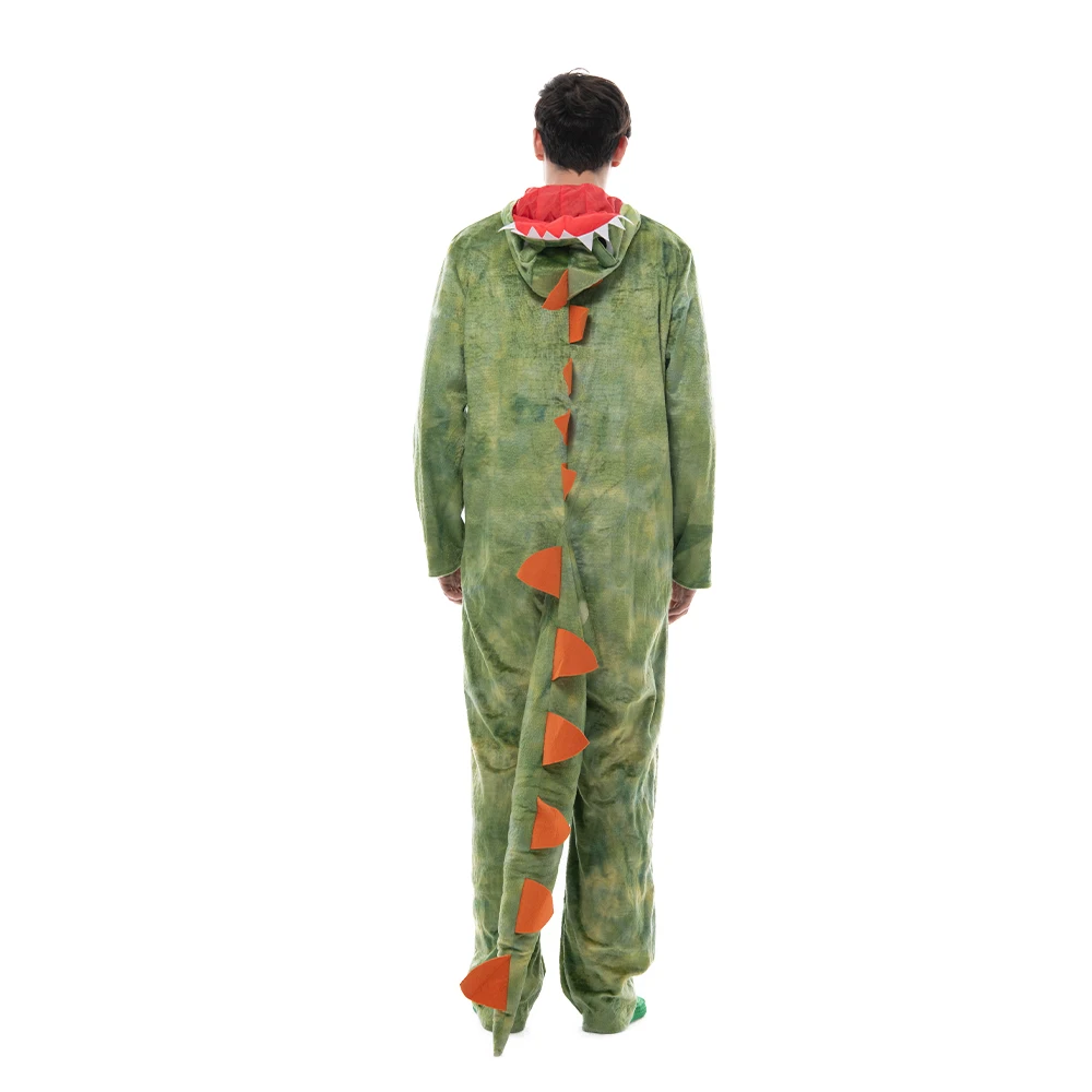 Halloween Adult Dinosaur Costume Men Animal Hooded Pajamas Funny Stegosaurus Cosplay Outfit Carnival Party Purim Dress Up