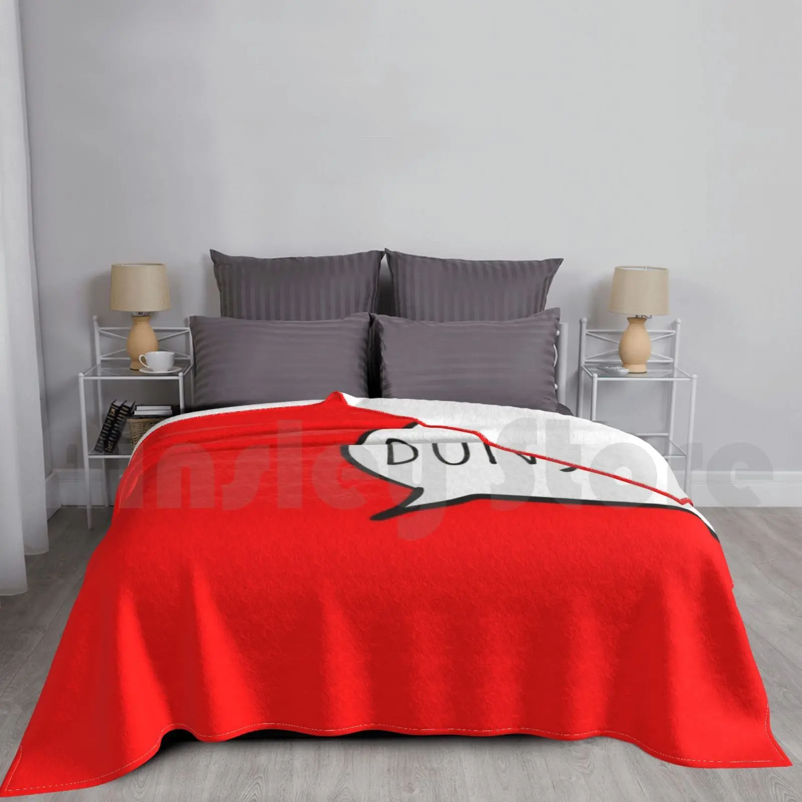 Cheery Bonjour! With White Speech Bubble ( Fran ? Ais / French ) Blanket Super Soft Warm Light Thin Bonjour Say Bonjour