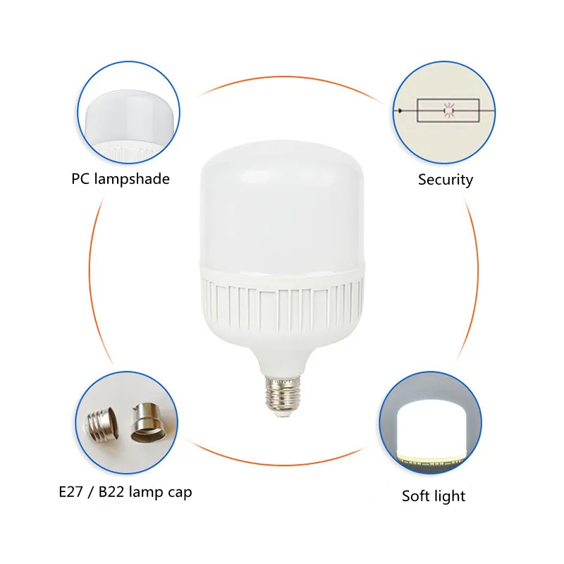 E27 B22 LED Bulb 5W 10W 15W 20W 30W 50W 60W lampada LED Lamp Bomlillas LED Ampoule Blub 220V For Indoor Home living room Lamp