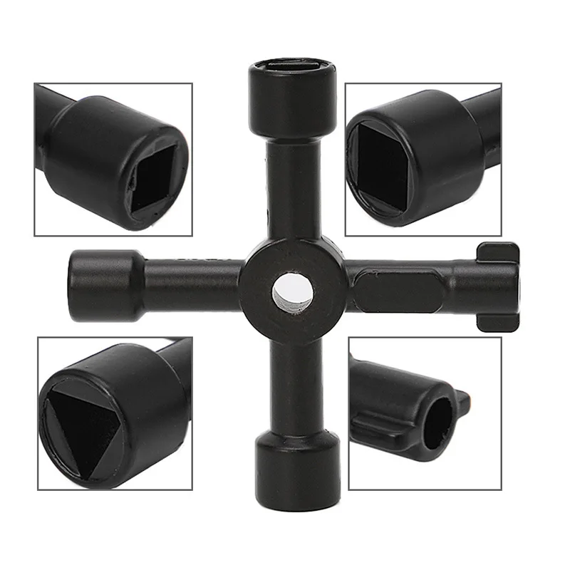 Destornillador de mano portátil 4 en 1, combinación de enchufe, color negro