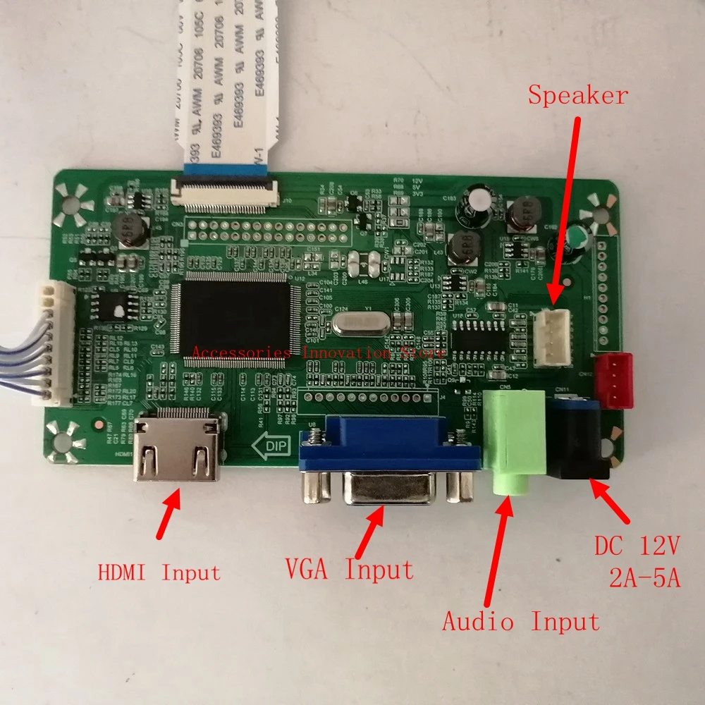 Imagem -03 - Hdmi Vga Controlador Driver Board Painel Lcd Led Kit Monitor de Tela Hb140wx1301 401 501 601 411 1366x768