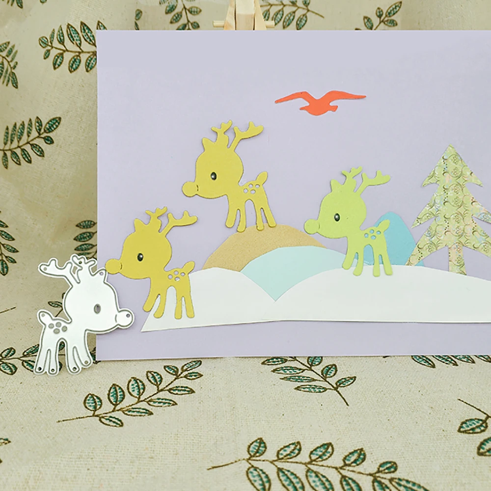 

Christmas lovely deer metal cutting dies Christmas gift collection photo album card DIY decoration form