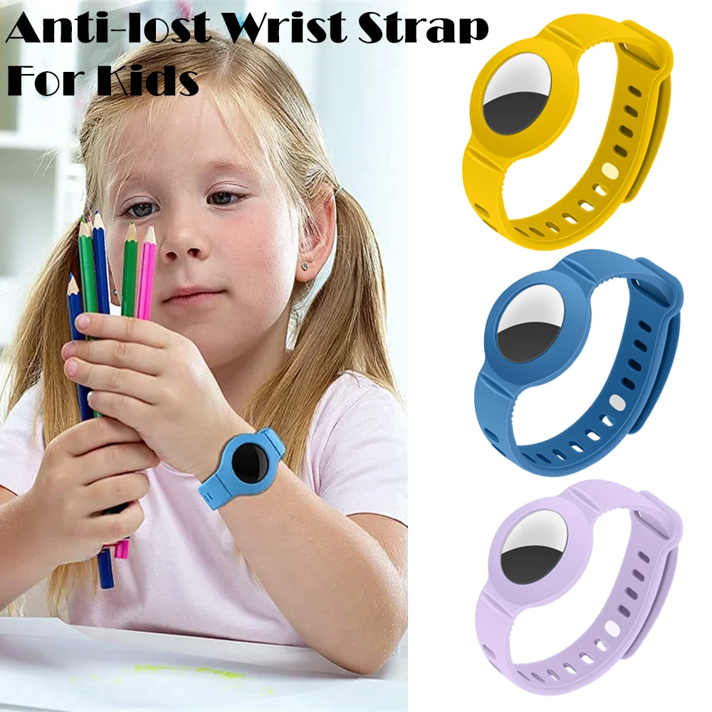 1 Pc Childrens Airtag Watch Strap Kids Wristband Watch Bands Tracker For Apple Airtags Silicone Protection Air Tag Case Cover