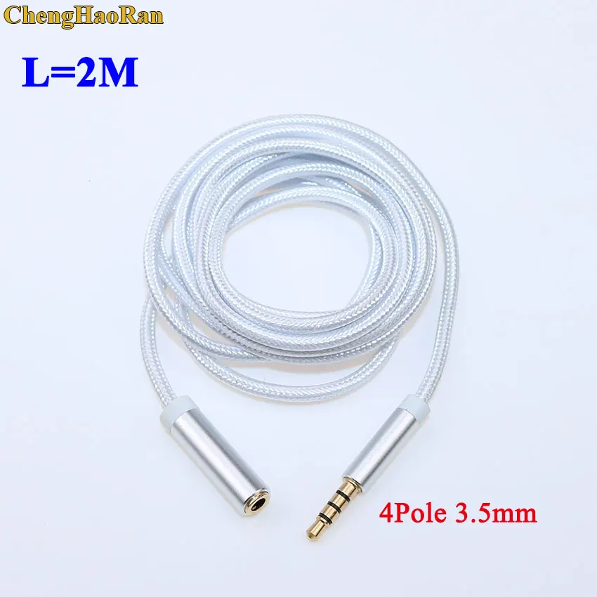 4 Pole 3.5mm Male To Female Audio Extension Cord Headphone Lengthen Line Headset Adapter For PC Laptop Earphone Extended Cable