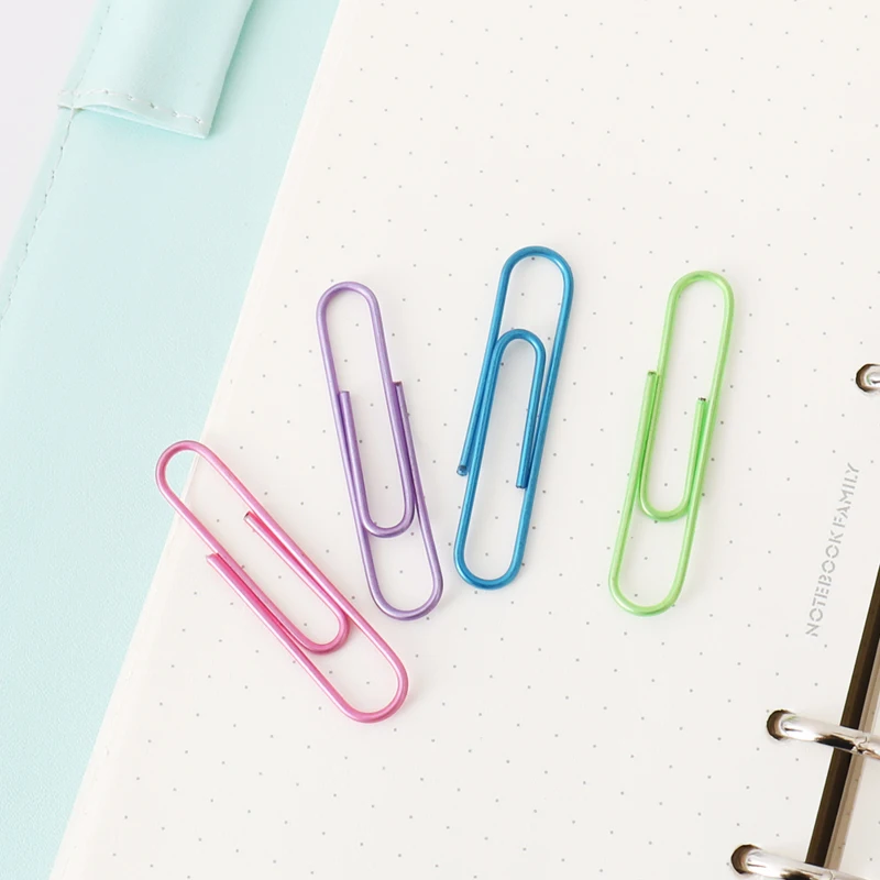 TUTU 80pcs/set of 50mm Colorful Paper Clips Paper Clips Notes Classified Clips  Student Stationery School Office Supplies H0324