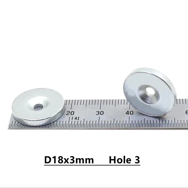 4pcs/8pcs lot NdFeB Magnet 18*3 Hole 3 N35 Strong mm D Countersunk Magnet 18x3 Permanent Magnet 18x3-3 18mm x 3mm