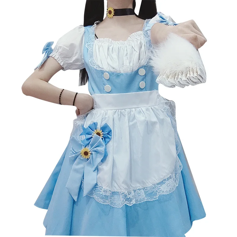 Fantasia de princesa, traje feminino de várias cores, peça saia azul fofa de desenho animado, para cosplay, trajes de festa