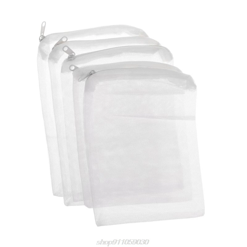 5 Pcs/Set Aquarium Filter Bag Fish Mesh Bag Zipper Net Pond For Bio Ball Active Carbon Isolation Storage J15 21 Dropship