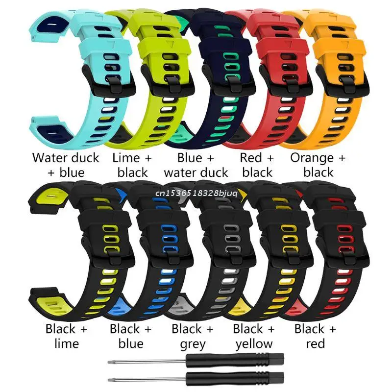 Outdoor Bracelet Replacement Steel Buckle Silicone Strap for garmin- Forerunner 735xt/220/230/235/620/630 Dropship