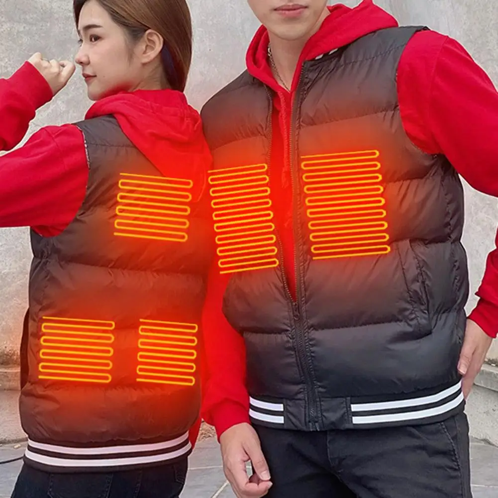 Clothing Smart Constant Temperature Men Women Can Wear USB Heating Cotton Clothing Solid Color Collar Heating Vest Warm Clothing