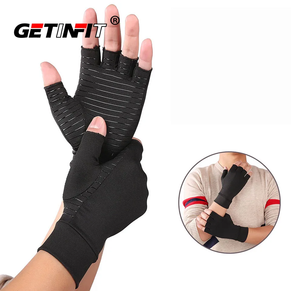 Компрессионные перчатки Getinfit для артрита, перчатки с высоким содержанием меди для артрита для мужчин и женщин, перчатки для снятия боли при артрите