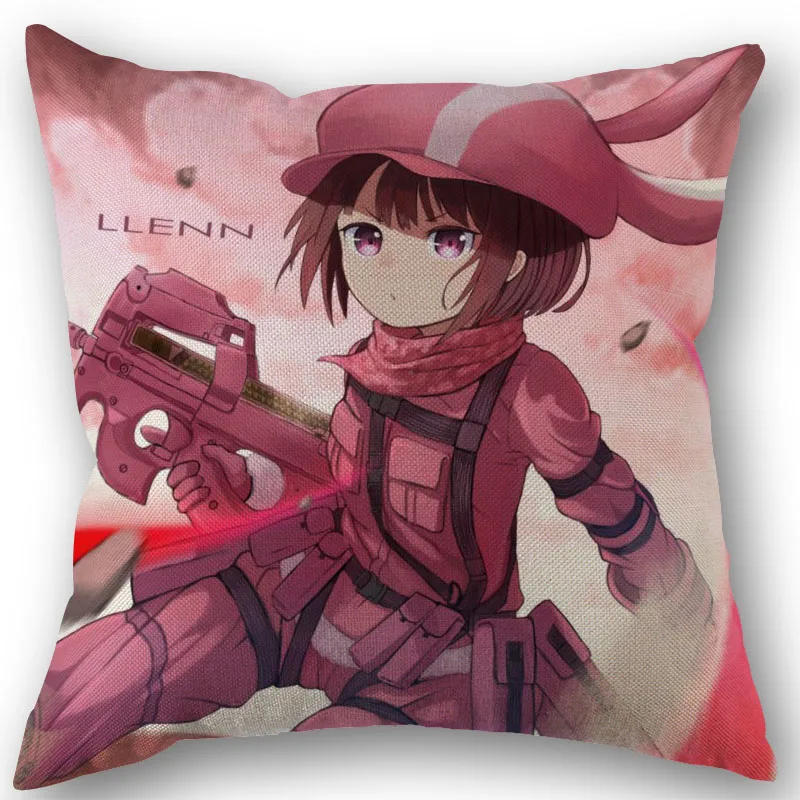 Sword Art Online Alternative Gun Gale Online Pillow Covers Cases Cotton Linen Zippered Square Decorative Pillowcase Home Cushion