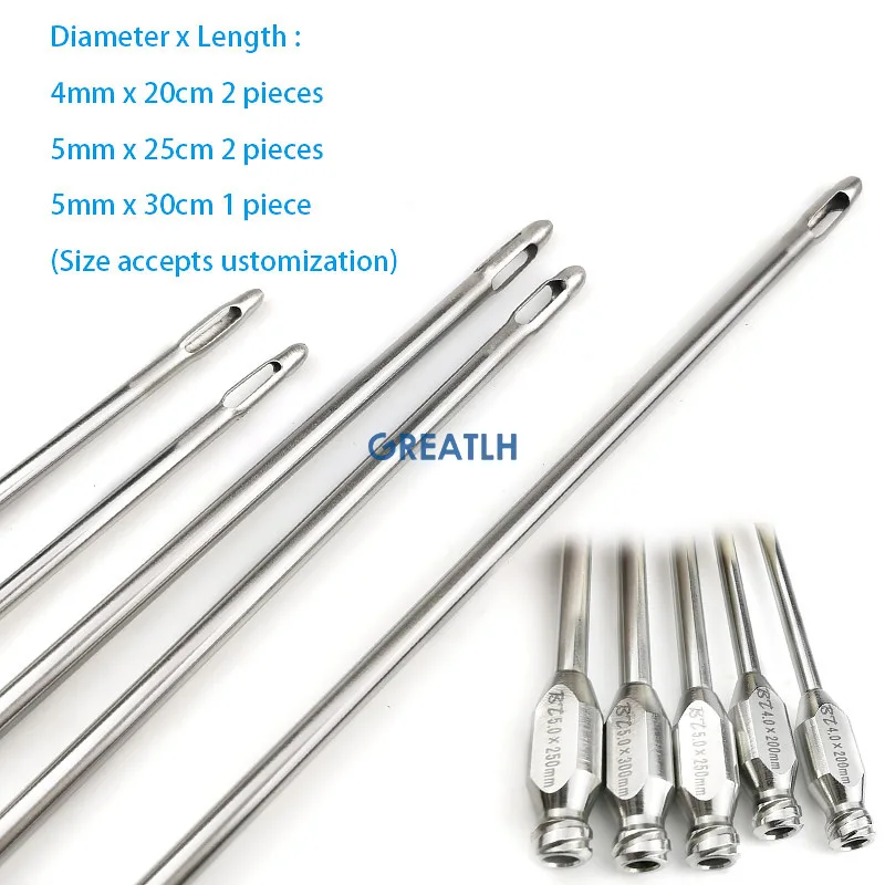 1set Liposuction Tools Basket Liposuction Cannula Fat Transfer Needle Kit Liposuction Beauty Instruments 5pcs/set
