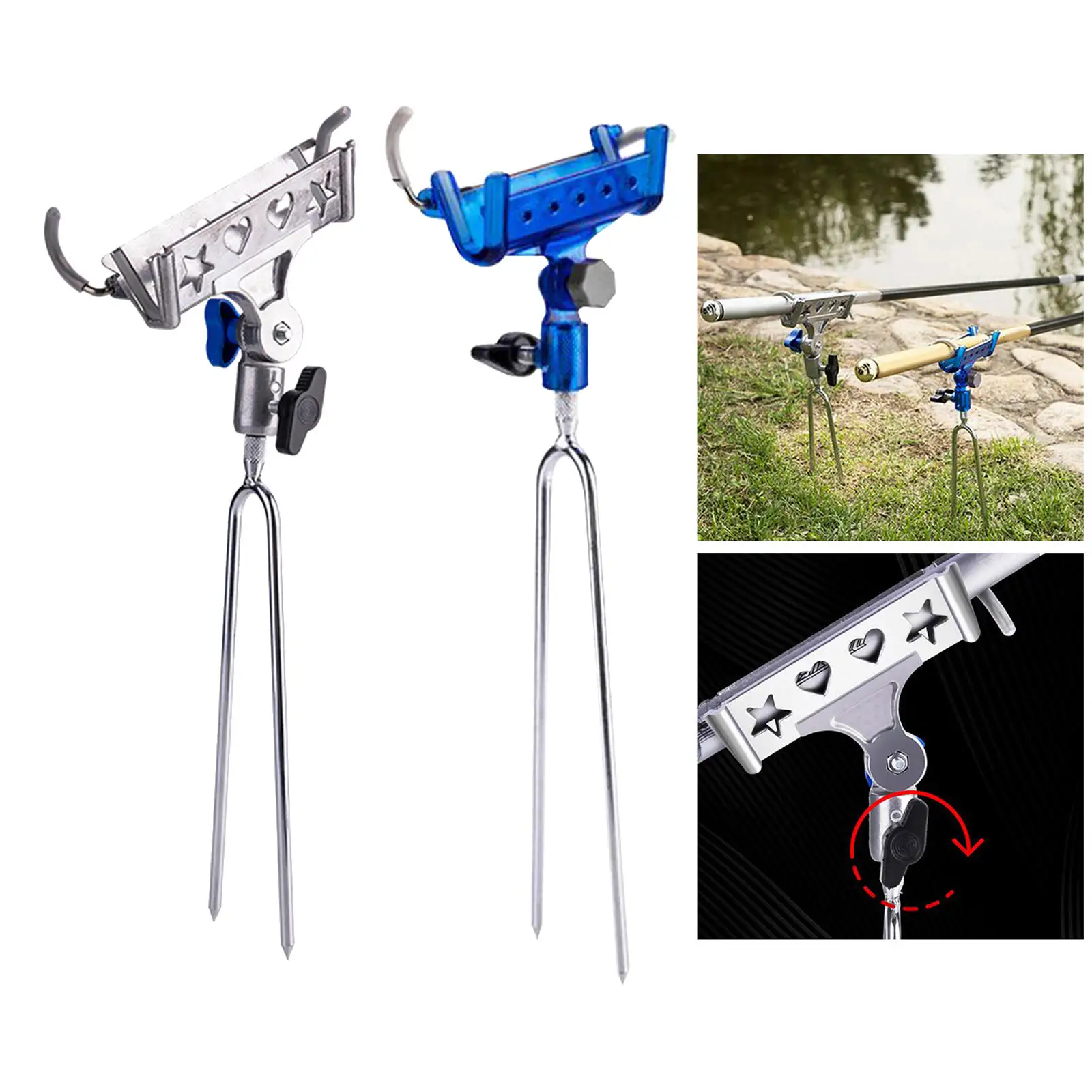 Picture 5: Travel Automatic Fishing Rod Holder Rack Ground Stake Stand Fish Pole Bracket Supplies Tool Adjustable Sensitivity AntiRust