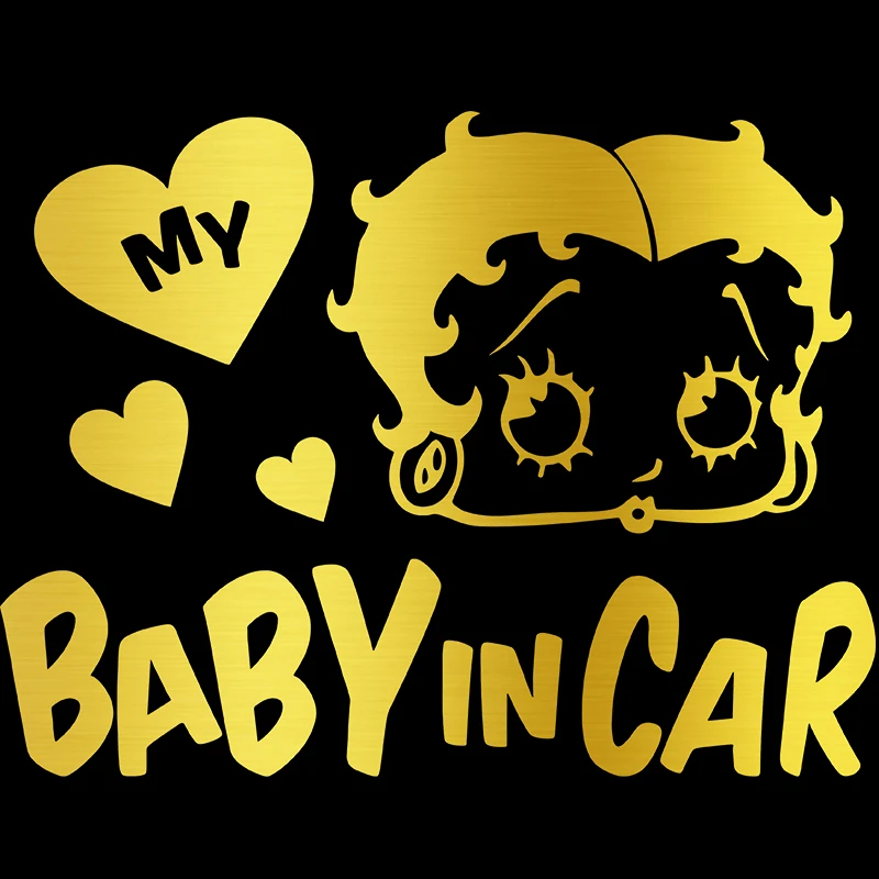 Small Town “Baby In Car” Popular Betty Girls Vinyl Stickers Of Various Colors Car Stickers Vehicle Exterior Decorations