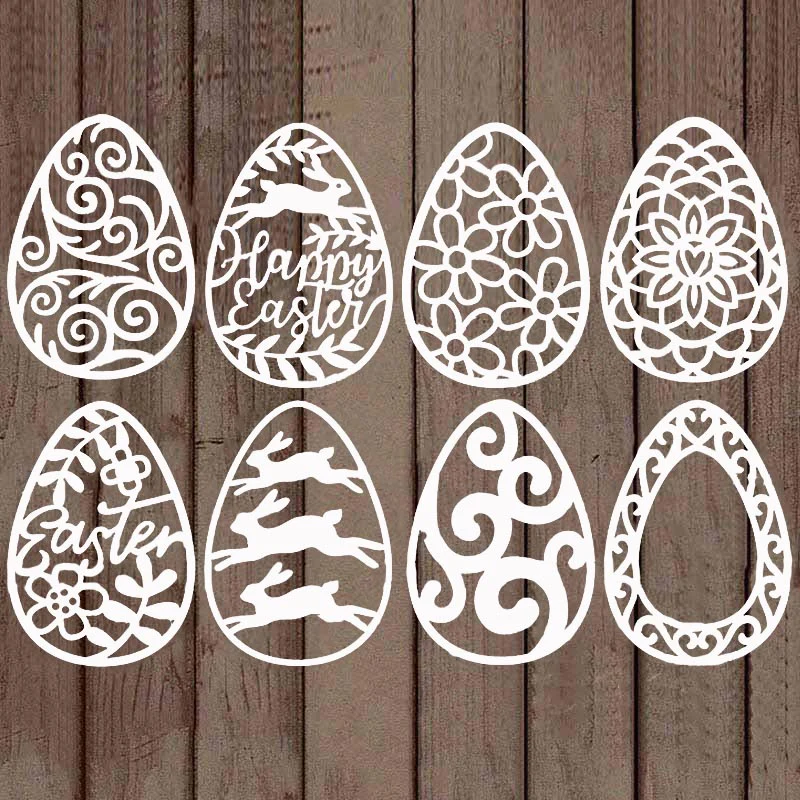 8pcs/set easter eggs cutting die cut die mold 2021 new diecuts for diy scrapbooking paper cards making crafts