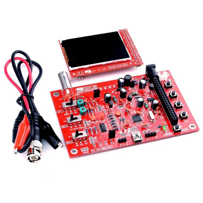 Kit de osciloscopio Digital de bolsillo DSO138, 2,4 "TFT, SMD soldado + acrílico, carcasa de bricolaje para DSO138
