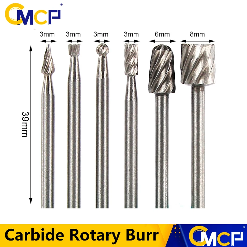 

CMCP Wood Rotary Files Woodworking Rotary Burrs Set Carving Milling Cutter For Dremel tools