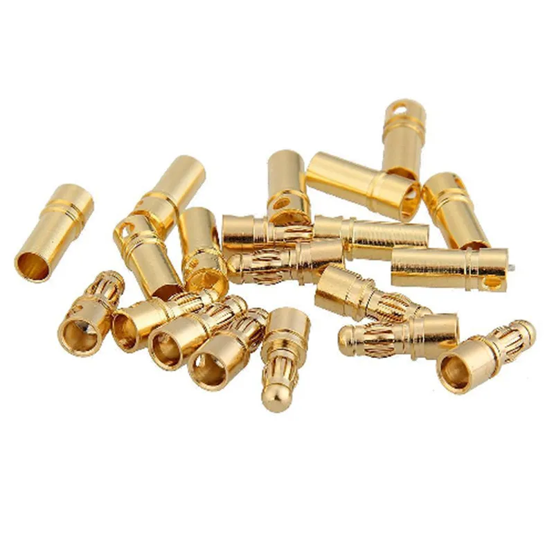 20/40pcs 3.5mm Gold Bullet Banana Connector Plug For ESC Battery Motor (10 / 20Pairs)