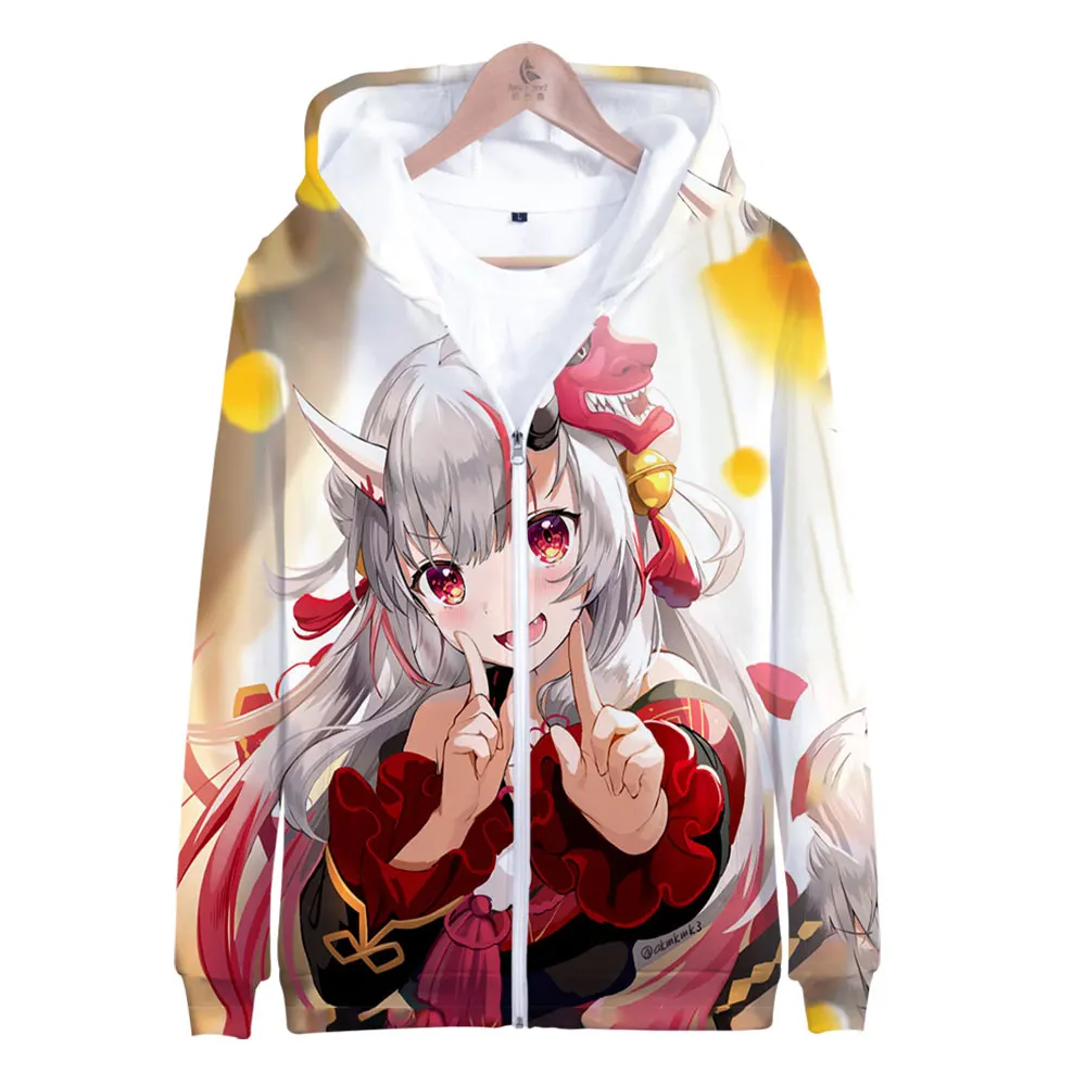 

HOLOLIVE VTuber Nakiri Ayame 3D print autumn and winter Holiday passionate style Men/Women casual Youthful Kawaii Zip hooded