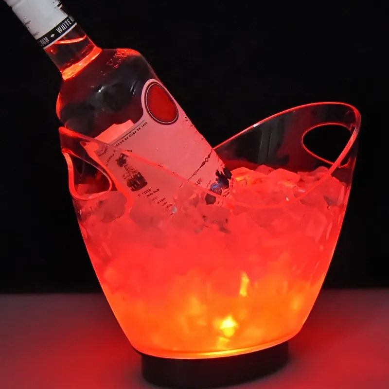 2L مقاوم للماء ABS LED الشمبانيا السلطانية الجليد دلو 7 لون LED KTV البارات النوادي الليلية LED تضيء البيرة دلو البارات ليلة