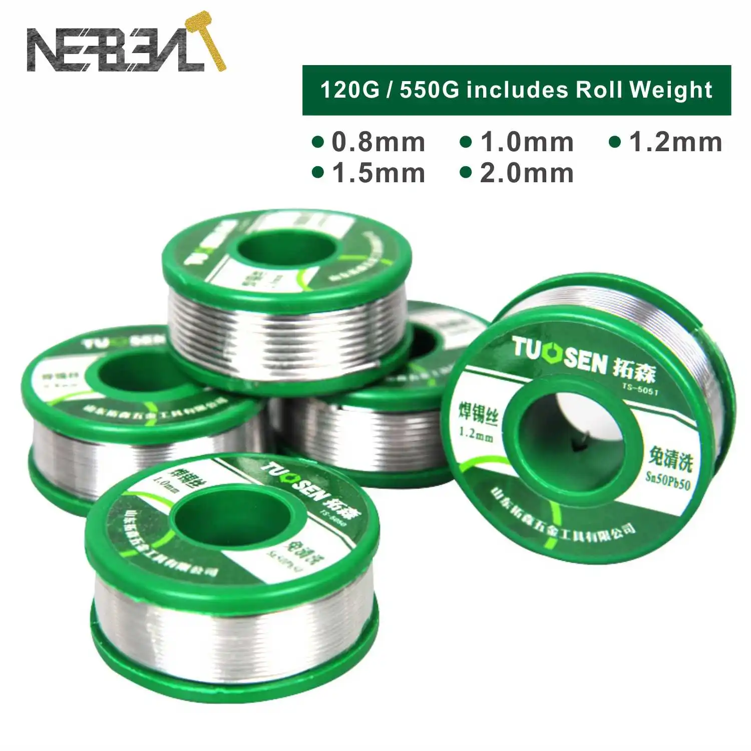 

0.8-2.0mm 63/37 FLUX 2.0% 45FT Tin Lead Melt Rosin Solder Soldering Irons Wire Roll Welding Wires Diam No-clean 120g