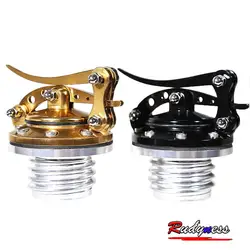 Tapa de aceite del tanque de combustible de liberación rápida para motocicleta, color negro y dorado, para Harley Sportster XL 1200 883 X48 Dyna modelo