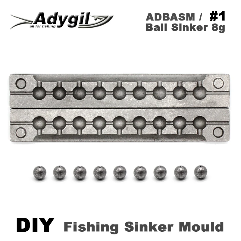 Adygil DIY Fishing Ball Sinker Mould ADBASM/#1 Ball Sinker 8g 9 Cavities