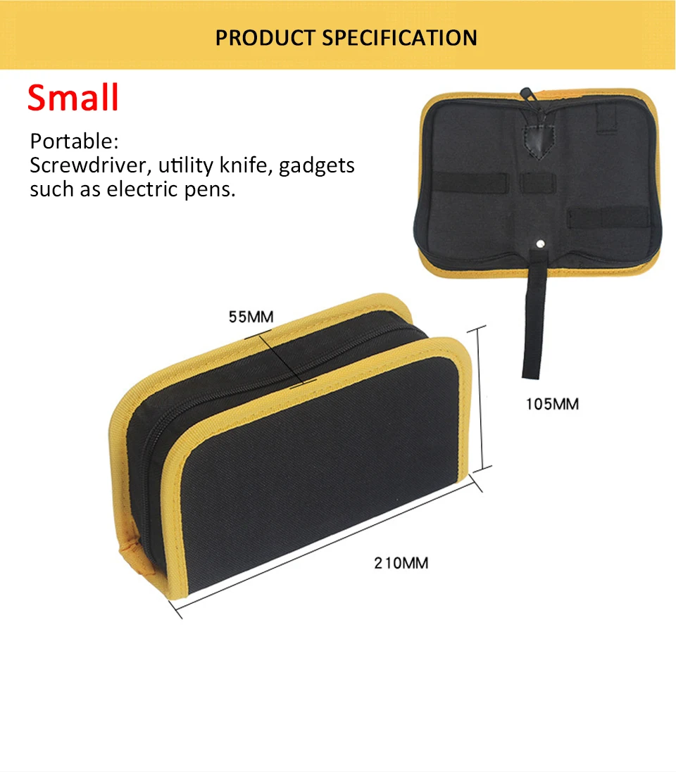 Oxford Canvas Waterproof Storage Hand Tool Bag Screws Nails Drill Bit Metal Parts Tools Bag Case S/M/L Size