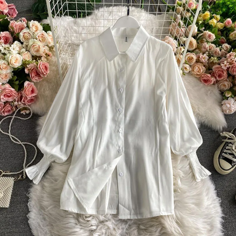 2021 Korean Spring Autumn Women Knitted Pullovers Vest + White Blouse Casual Belt Suit Two Piece Set Conjuntos Mujer