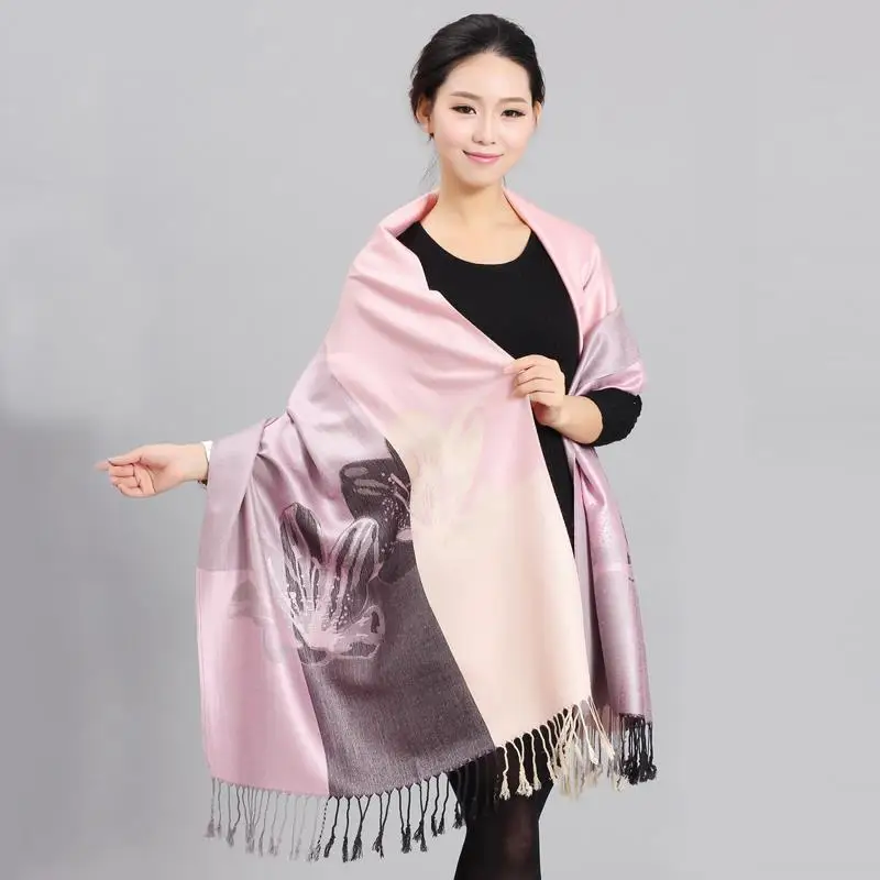 Splicing Soft Fashion scarf women Travel Photo Square blanket Embroider Pretty pattern Scarf Shawl Oversize satin scarf