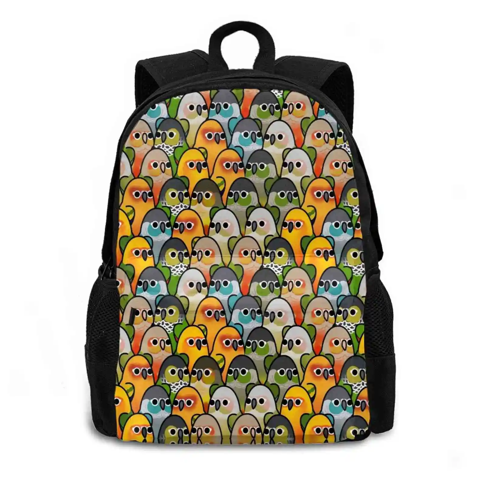 Too Many Birds!-Conure Squad New Arrivals Unisex Bags Student Bag Backpack Birds Cute Many Cockatiel Cockatoo African Grey Gray