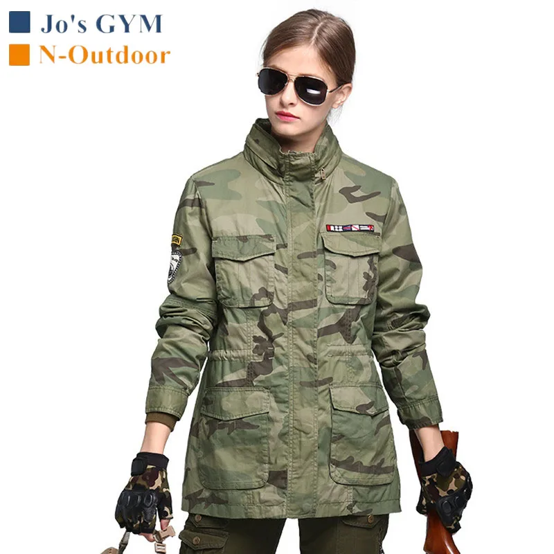 

Women's Camouflage Military Tactical Jacket New Plus Size Casual Multi-pocket Jacket Outdoor Camping Trekking Running Jacket Top