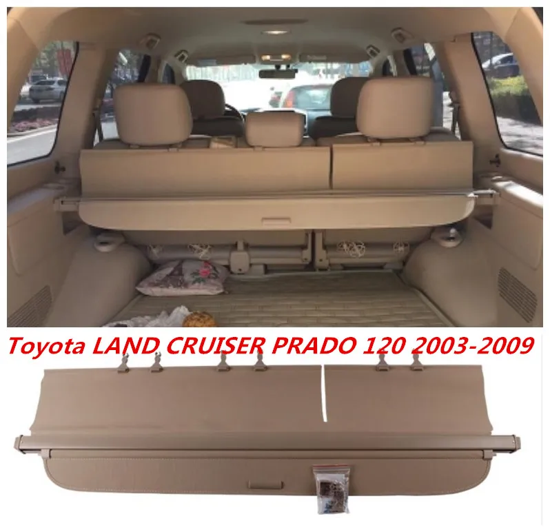 Car Rear Trunk Security Shield Cargo Cover High Qualit Auto Accessories For Toyota LAND CRUISER PRADO FJ120 2003-2009