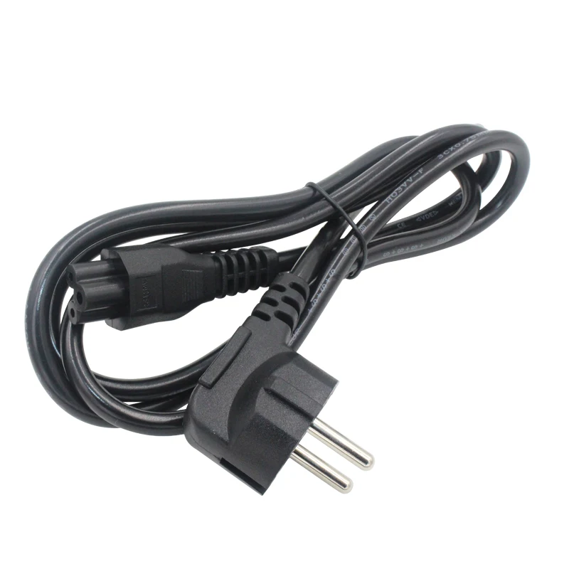 5ft C5 Cloverleaf Lead To EU 2 Pin AC EU Plug Power Short Cable Lead Cord PC Monitor 30cm 150cm